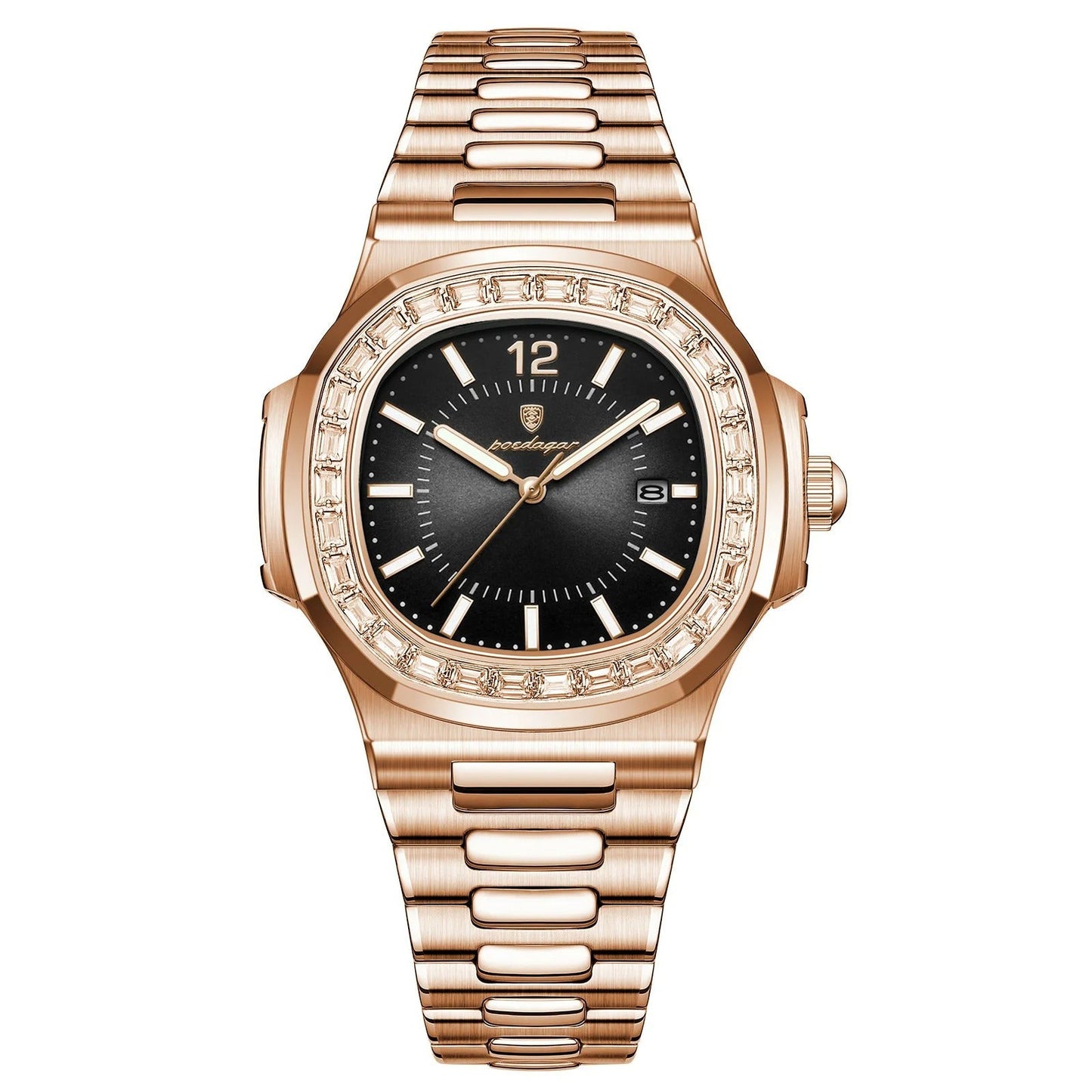 POEDAGAR™ | Square Stainless Steel Business Watch