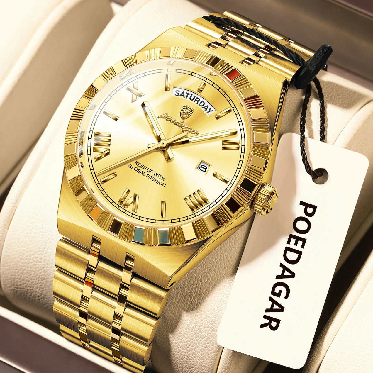 Poedagar Regalis™ | Stainless Steel Quartz Calendar Watch