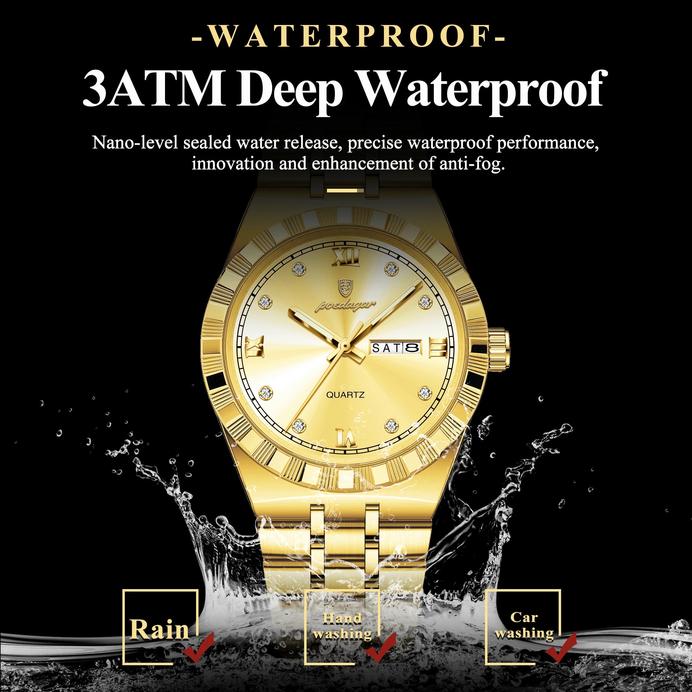 Poedagar Sovereign™ | Stainless Steel Quartz Business Watch