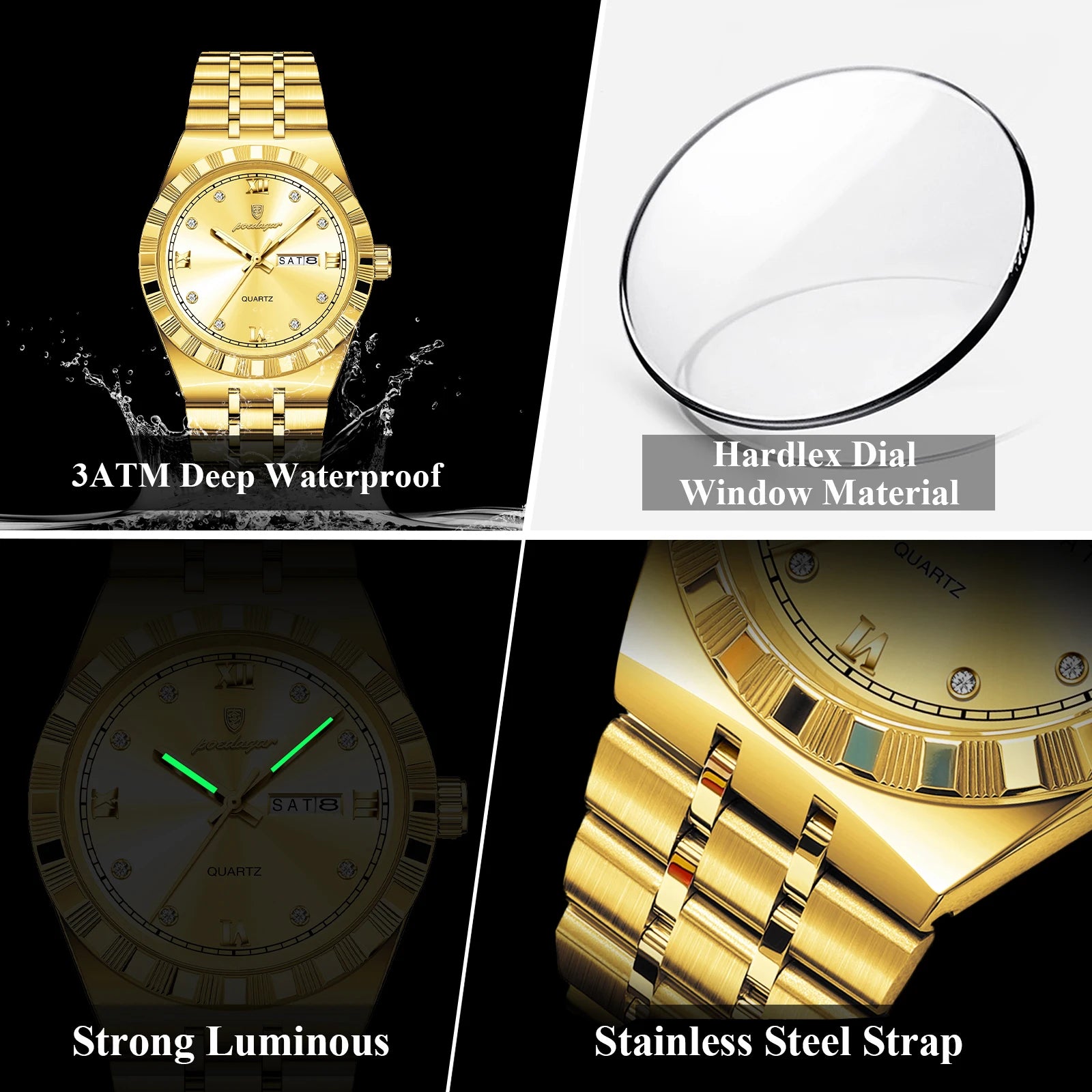 Poedagar Sovereign™ | Stainless Steel Quartz Business Watch