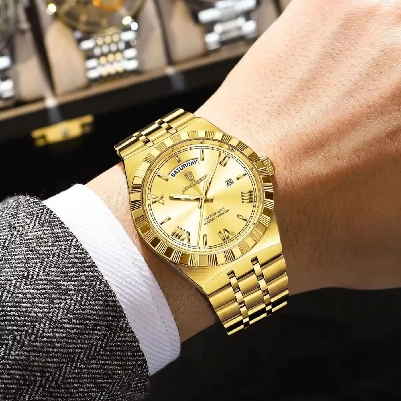 Poedagar Regalis™ | Stainless Steel Quartz Calendar Watch