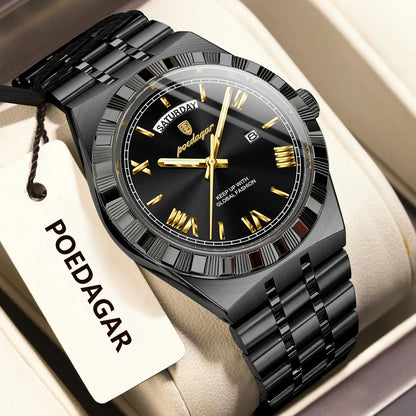 Poedagar Regalis™ | Stainless Steel Quartz Calendar Watch