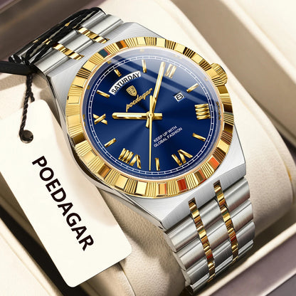 Poedagar Regalis™ | Stainless Steel Quartz Calendar Watch