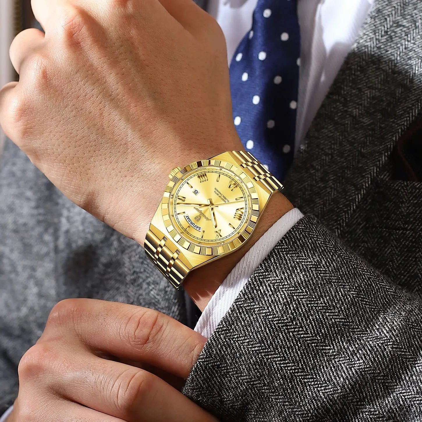 Poedagar Regalis™ | Stainless Steel Quartz Calendar Watch