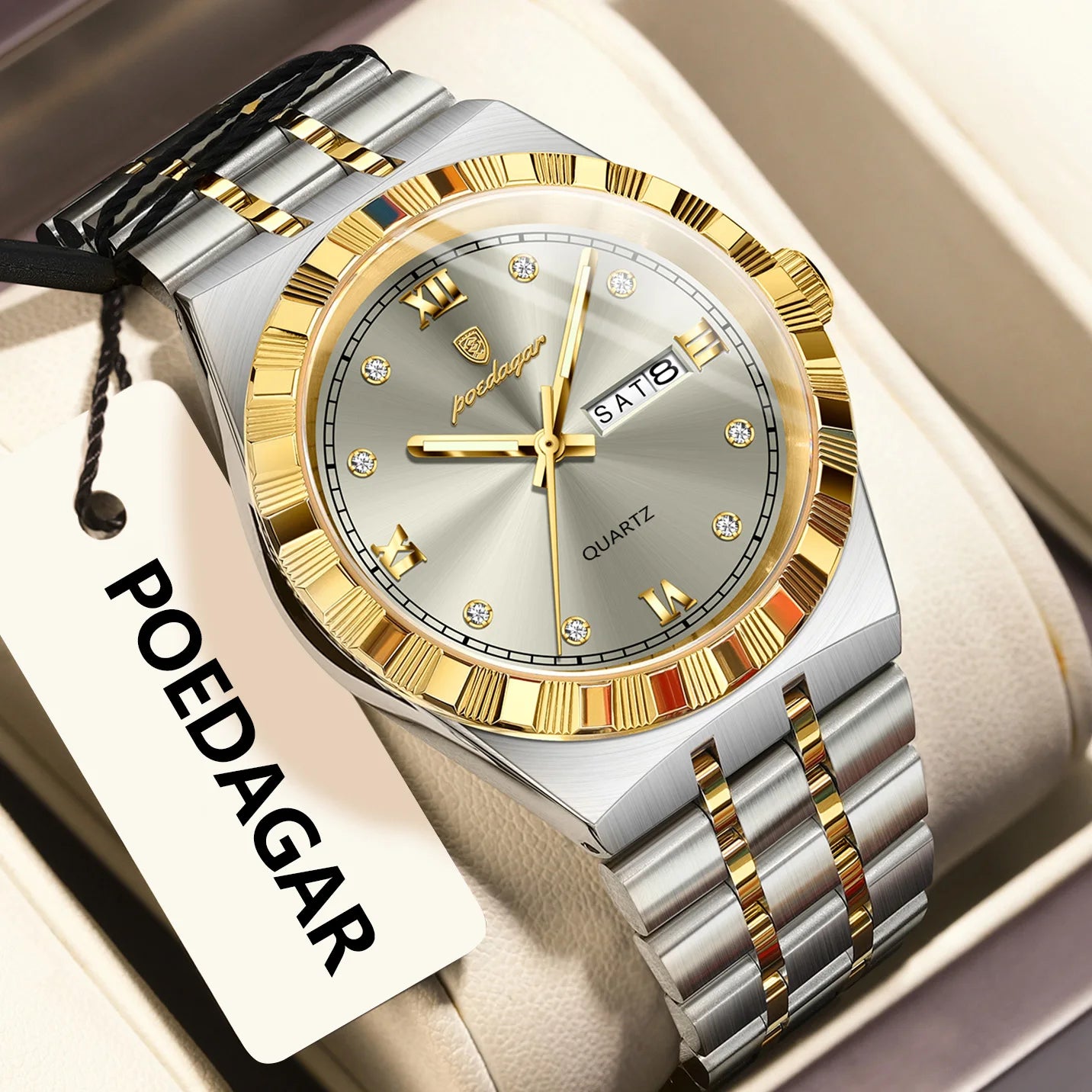 Poedagar Sovereign™ | Stainless Steel Quartz Business Watch