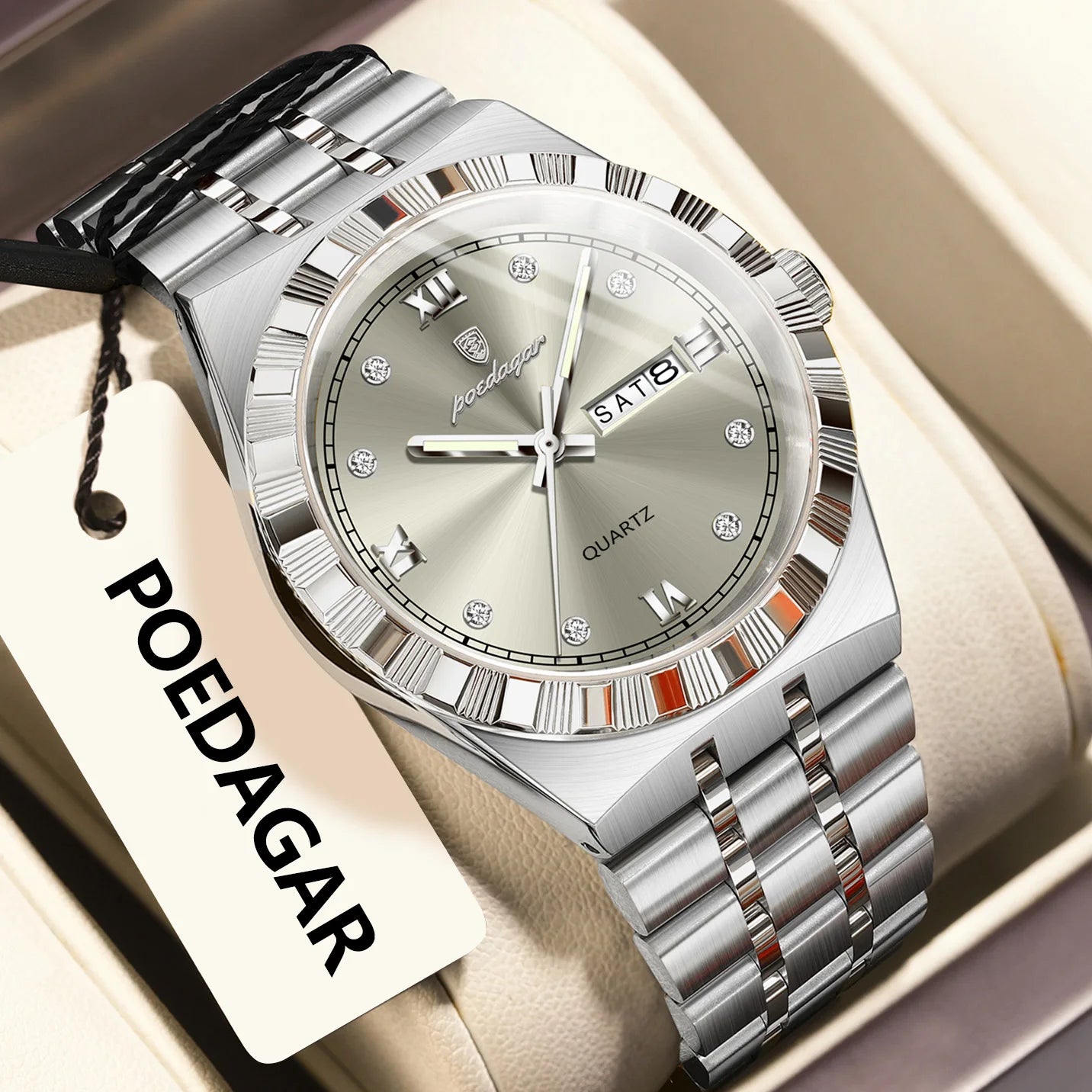 Poedagar Sovereign™ | Stainless Steel Quartz Business Watch