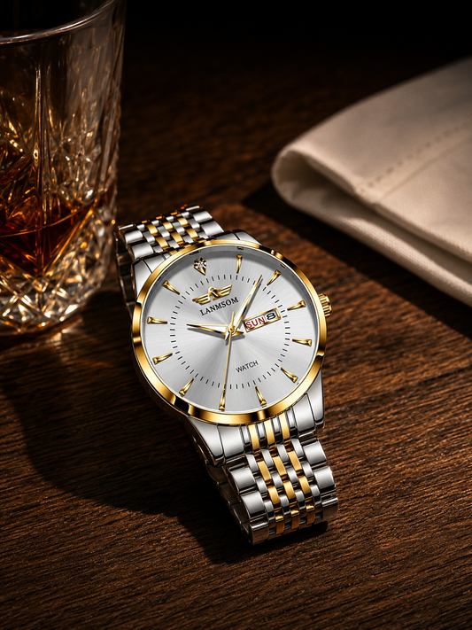 Lanmsom Horizon™ | Skeleton-Back Quartz Watch
