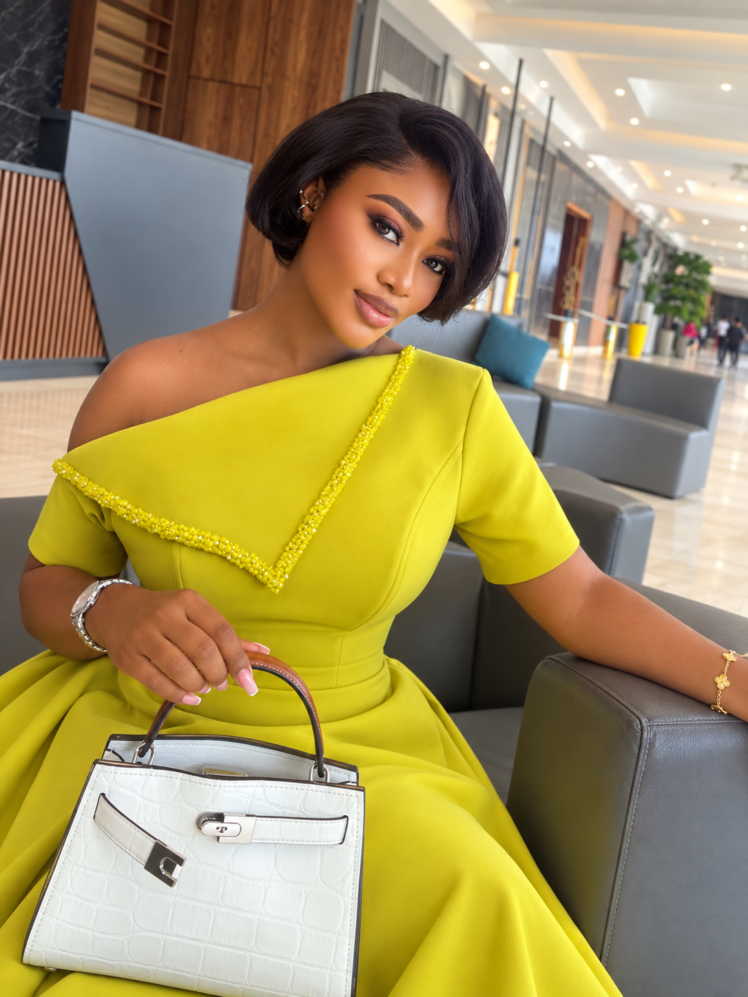 Amara Belle™ | Asymmetric One-Shoulder Corset Midi Dress