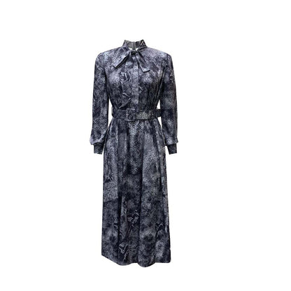 Cordelia™ | Floral Chiffon Bow-Neck Midi Dress