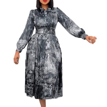 Cordelia™ | Floral Chiffon Bow-Neck Midi Dress
