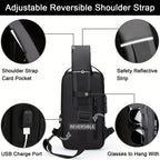 Anti Theft Chest Bag Shoulder USB Charging