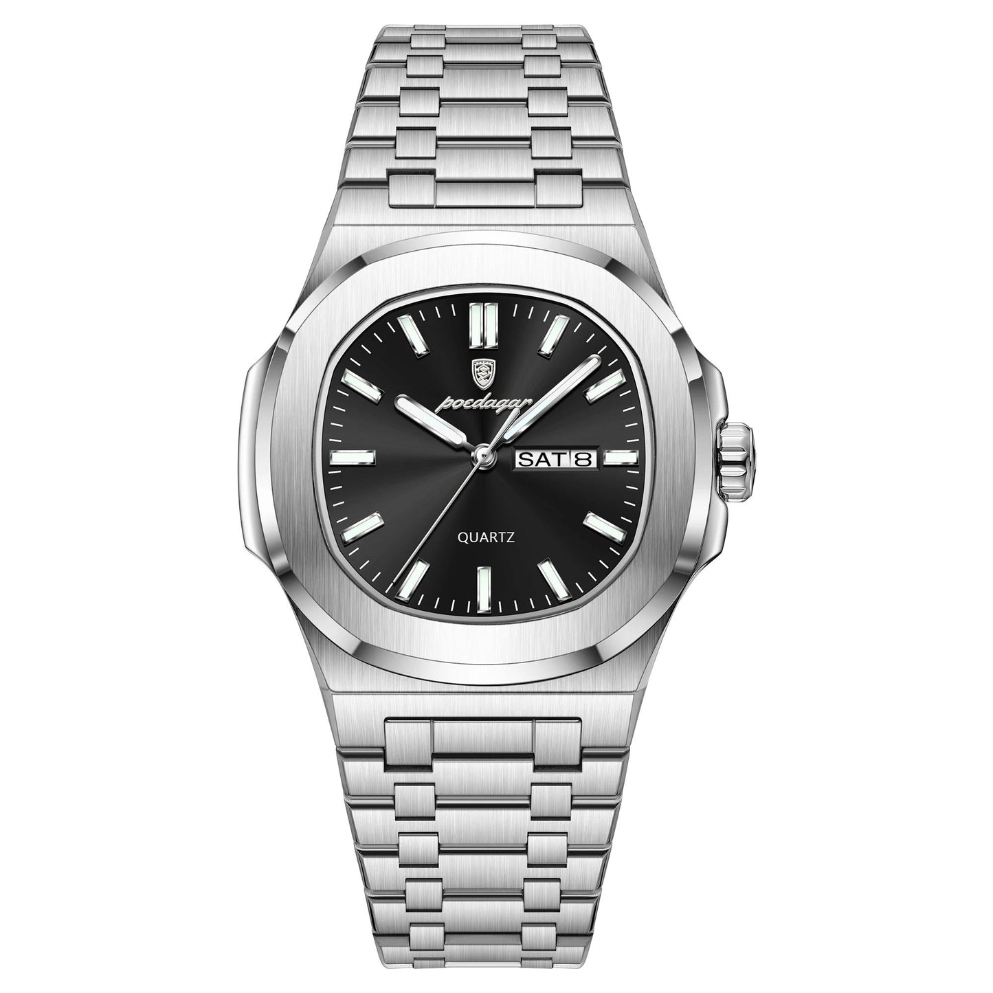 POEDAGAR™ | Square Stainless Steel Quartz Watch