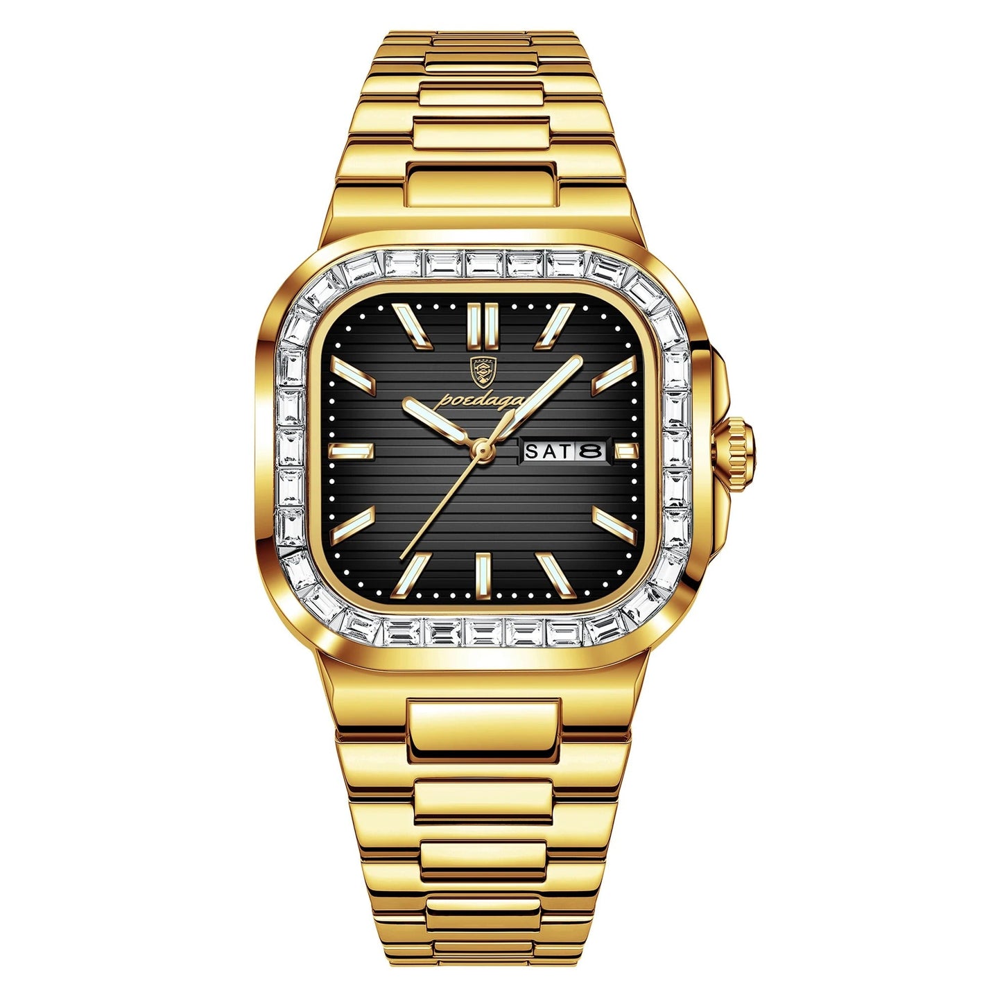 POEDAGAR™ | Diamond-Accented Business Quartz Watch
