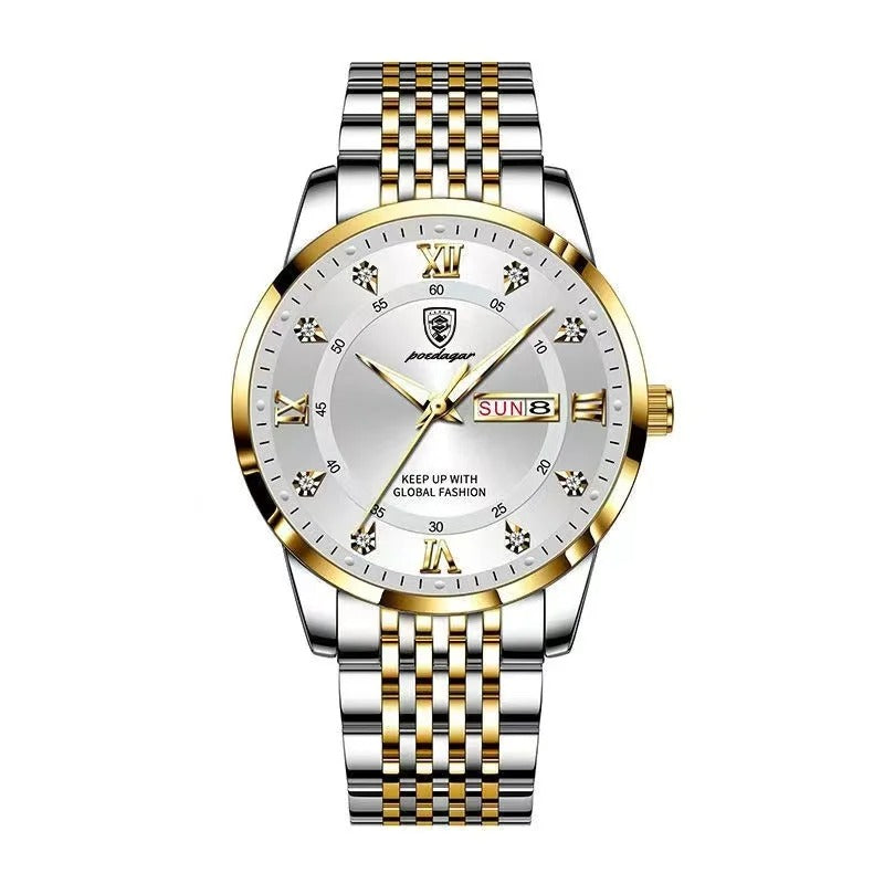 POEDAGAR™ | Classic Stainless Steel Automatic-Style Quartz Watch