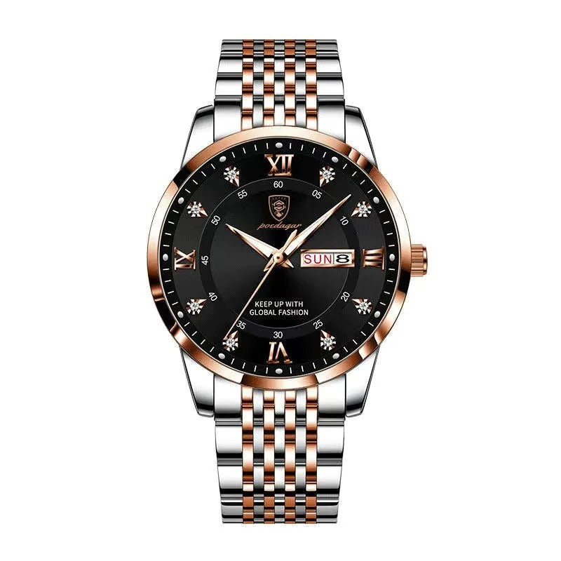 POEDAGAR™ | Classic Stainless Steel Automatic-Style Quartz Watch
