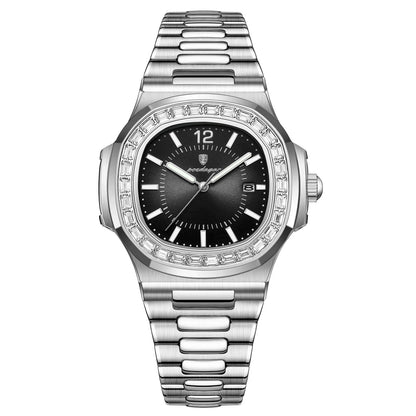POEDAGAR™ | Square Stainless Steel Business Watch