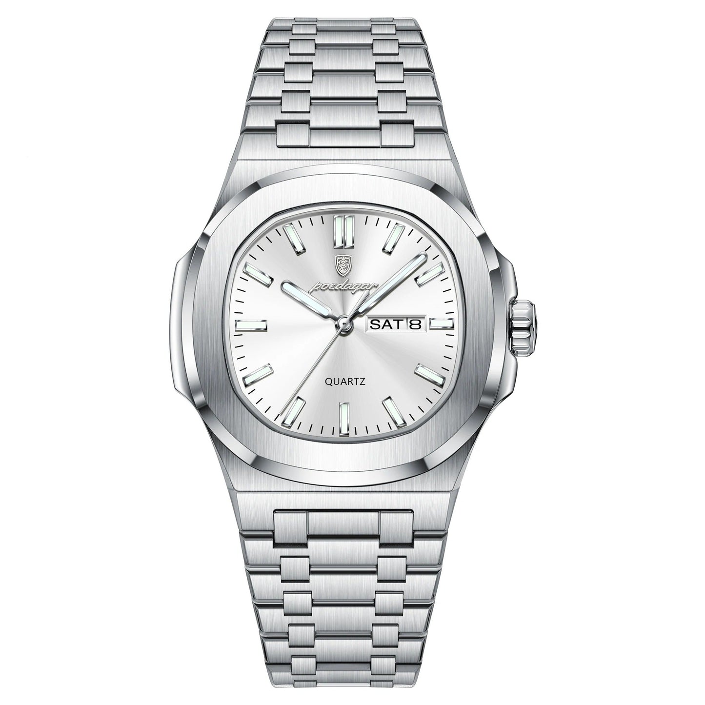 POEDAGAR™ | Square Stainless Steel Quartz Watch