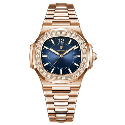 POEDAGAR™ | Square Stainless Steel Business Watch