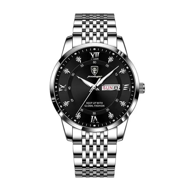 POEDAGAR™ | Classic Stainless Steel Automatic-Style Quartz Watch