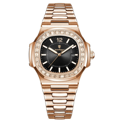 POEDAGAR™ | Square Stainless Steel Business Watch