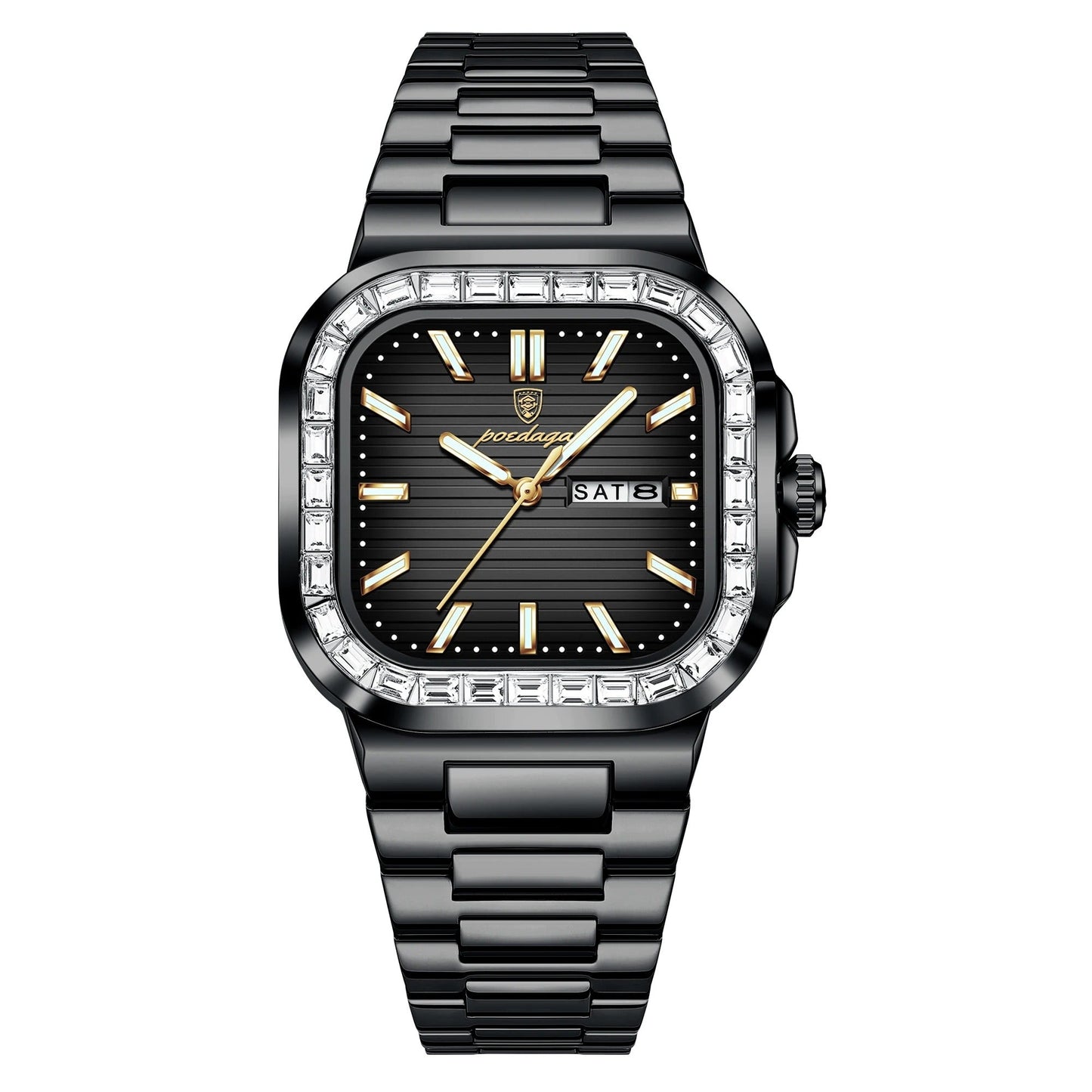 POEDAGAR™ | Diamond-Accented Business Quartz Watch
