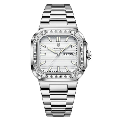 POEDAGAR™ | Diamond-Accented Business Quartz Watch