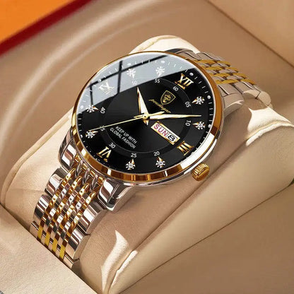 Eclipse Luxury Quartz Watch, black gold