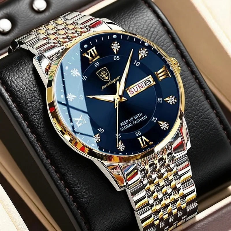 POEDAGAR™ | Classic Stainless Steel Automatic-Style Quartz Watch