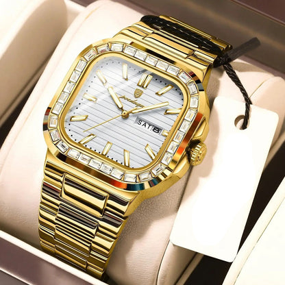 POEDAGAR™ | Diamond-Accented Business Quartz Watch