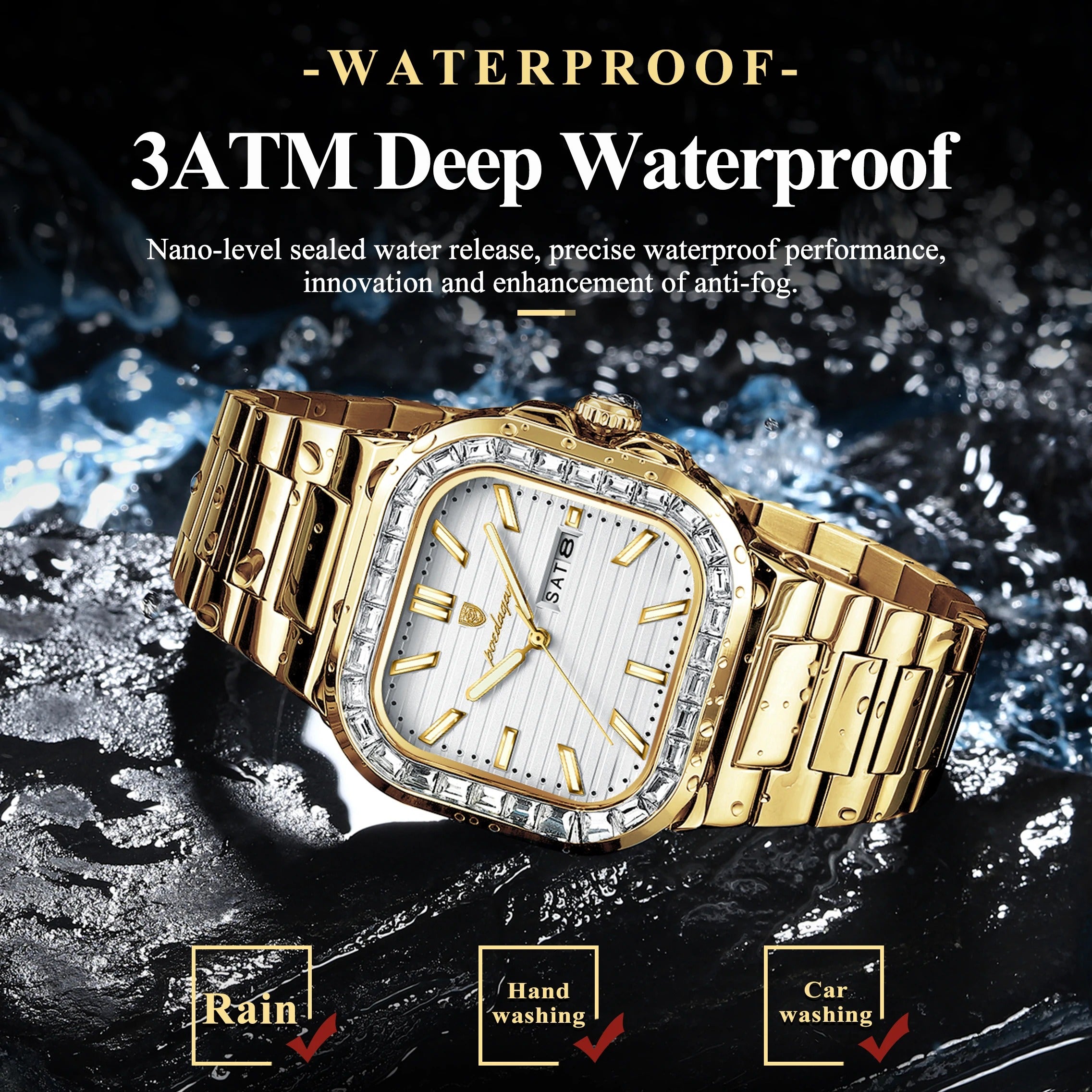 POEDAGAR™ | Diamond-Accented Business Quartz Watch