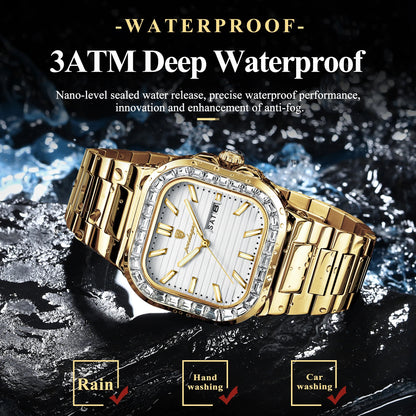 POEDAGAR™ | Diamond-Accented Business Quartz Watch