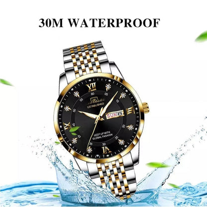 Eclipse Luxury Quartz Watch, black gold
