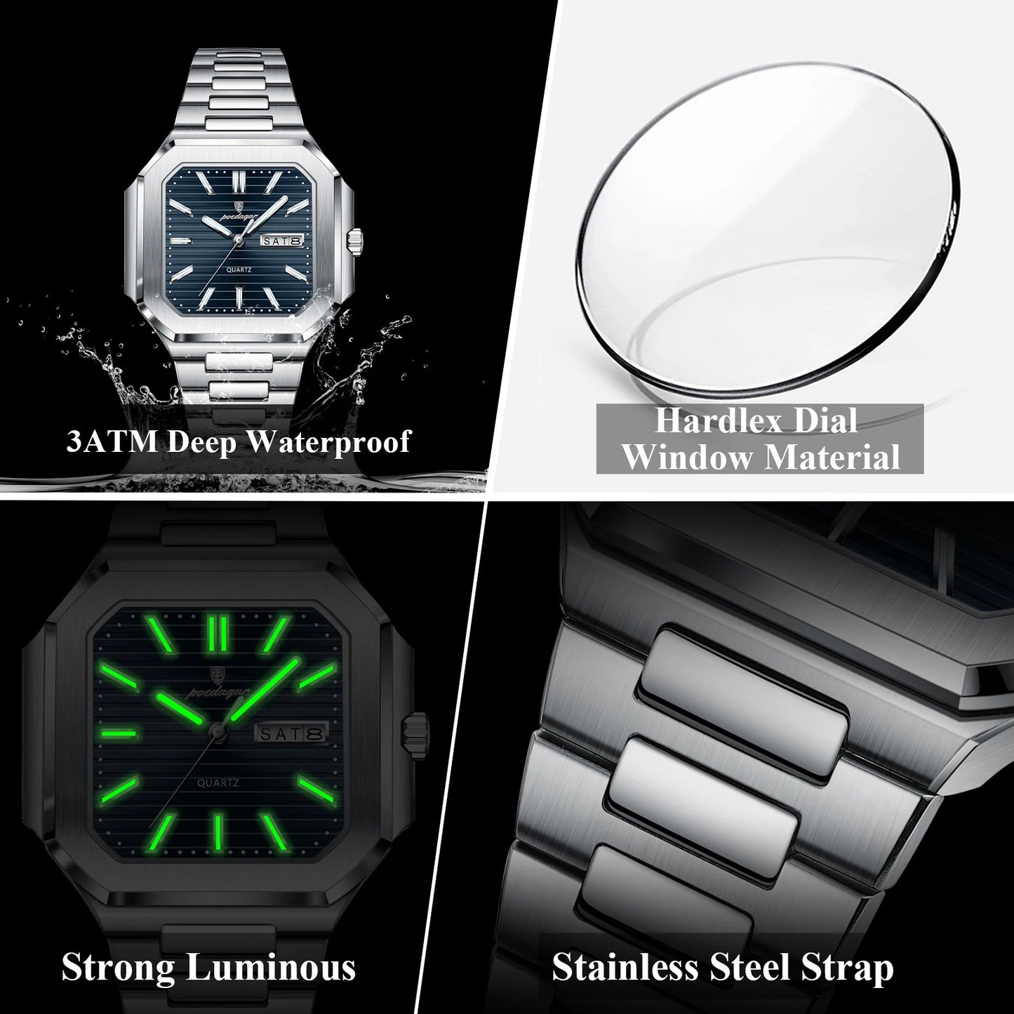 Poedagar Command™ | Stainless Steel Quartz Military Watch