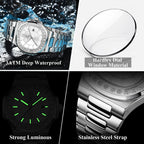 POEDAGAR™ | Square Stainless Steel Business Watch