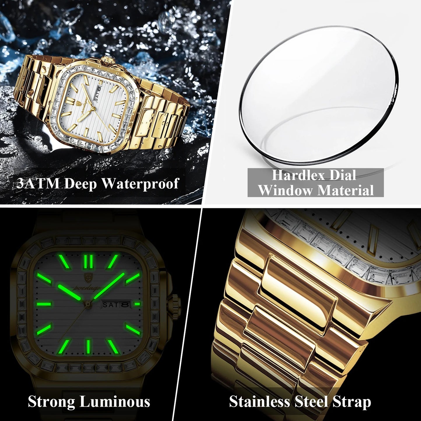 POEDAGAR™ | Diamond-Accented Business Quartz Watch