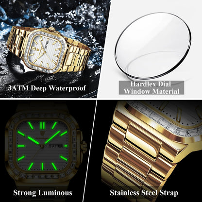 POEDAGAR™ | Diamond-Accented Business Quartz Watch