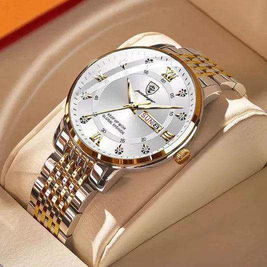 POEDAGAR™ | Classic Stainless Steel Automatic-Style Quartz Watch