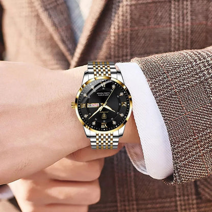 Eclipse Luxury Quartz Watch, black gold