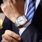 POEDAGAR™ | Square Stainless Steel Business Watch