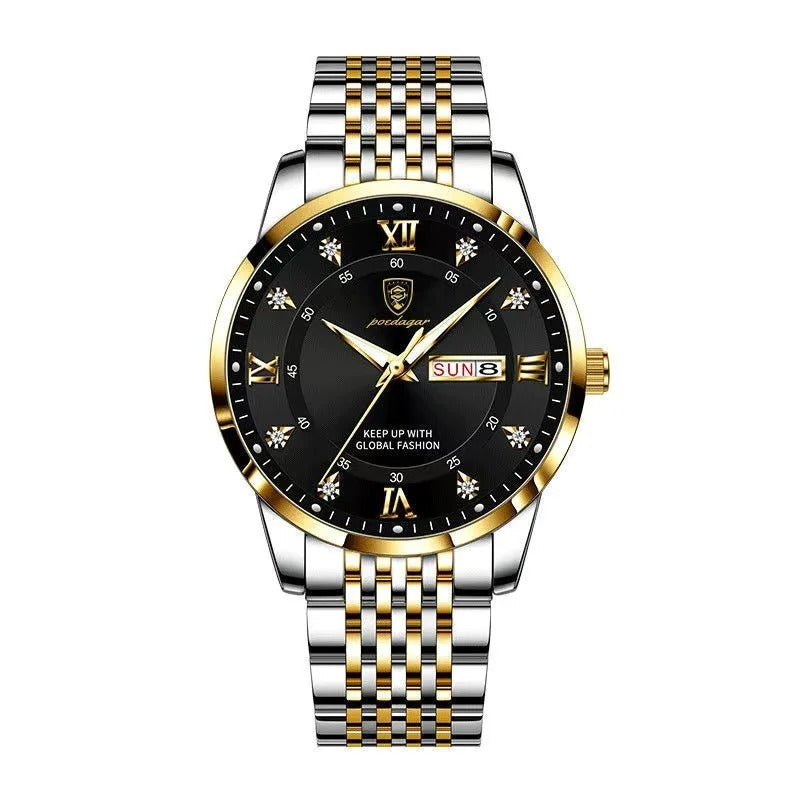 POEDAGAR™ | Classic Stainless Steel Automatic-Style Quartz Watch