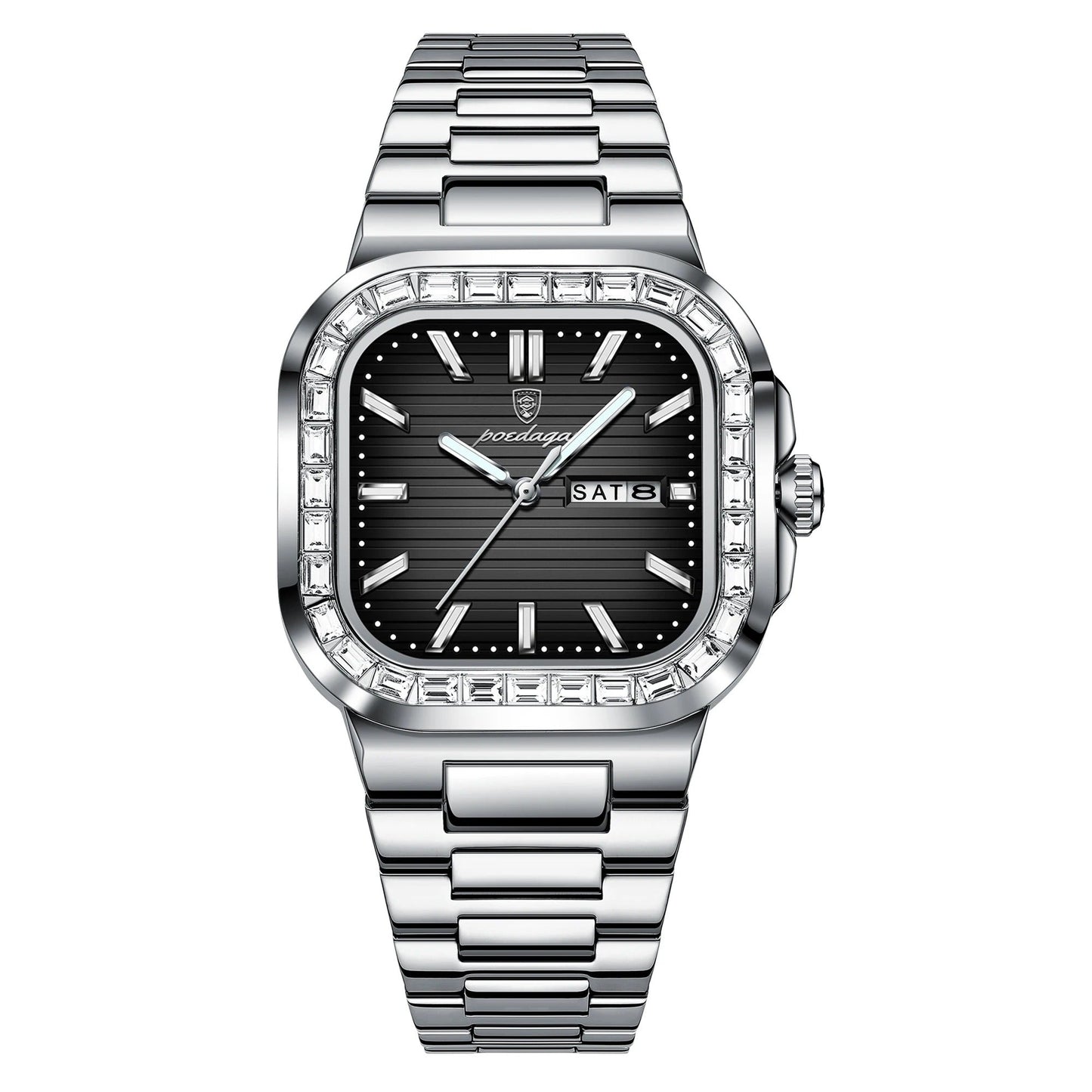 POEDAGAR™ | Diamond-Accented Business Quartz Watch