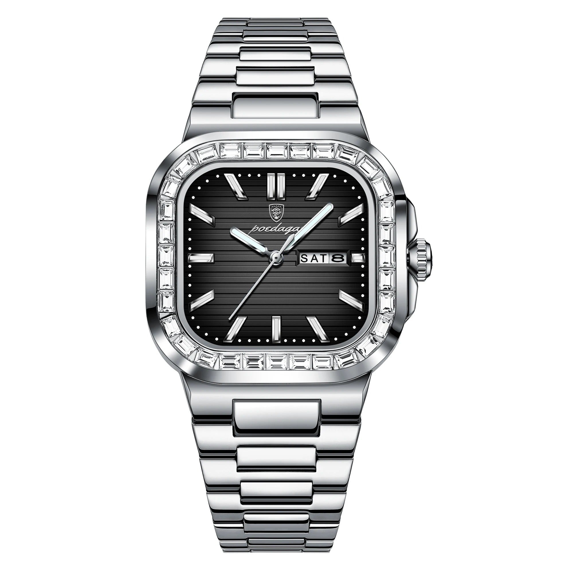 POEDAGAR™ | Diamond-Accented Business Quartz Watch