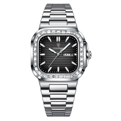 POEDAGAR™ | Diamond-Accented Business Quartz Watch