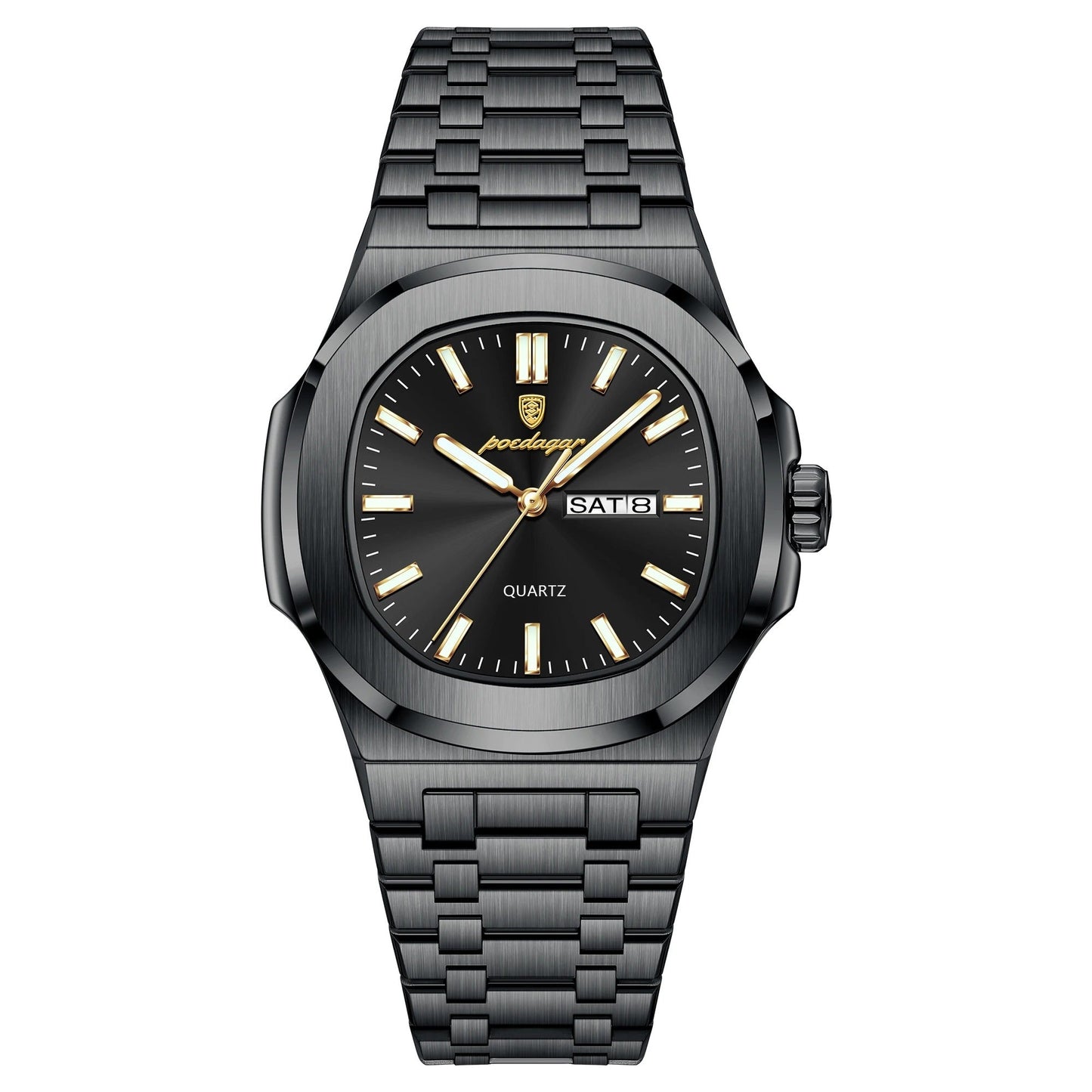 POEDAGAR™ | Square Stainless Steel Quartz Watch