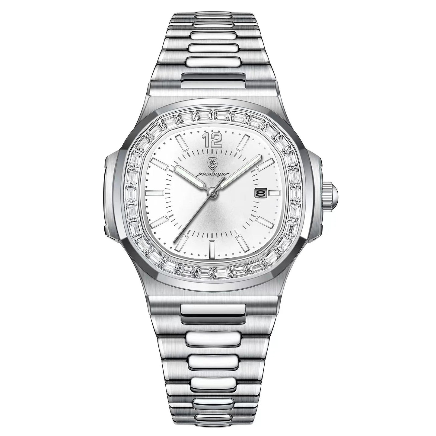 POEDAGAR™ | Square Stainless Steel Business Watch