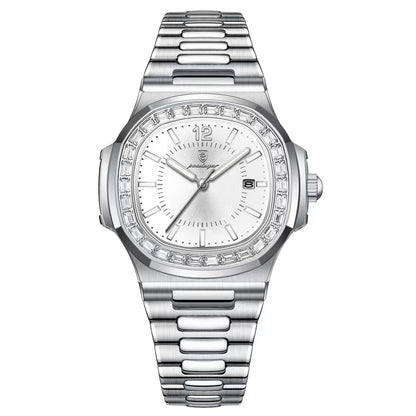 POEDAGAR™ | Square Stainless Steel Business Watch