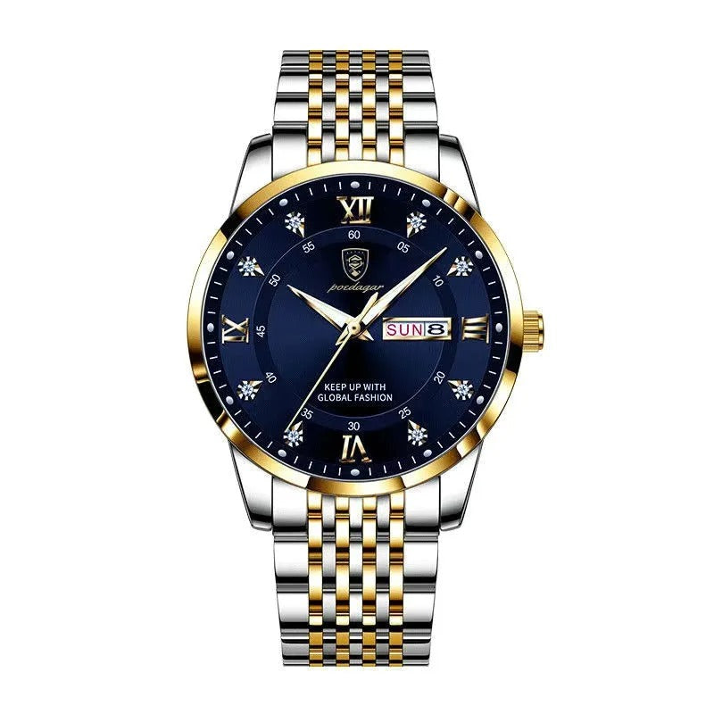 POEDAGAR™ | Classic Stainless Steel Automatic-Style Quartz Watch