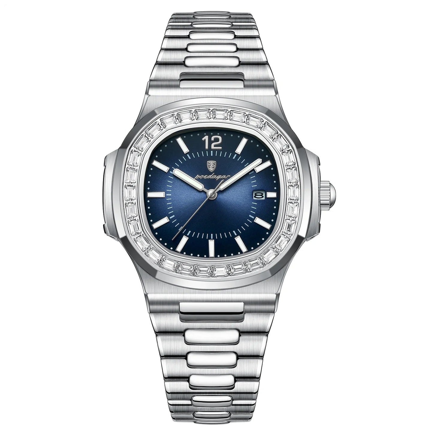 POEDAGAR™ | Square Stainless Steel Business Watch