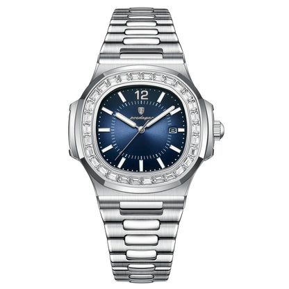 POEDAGAR™ | Square Stainless Steel Business Watch