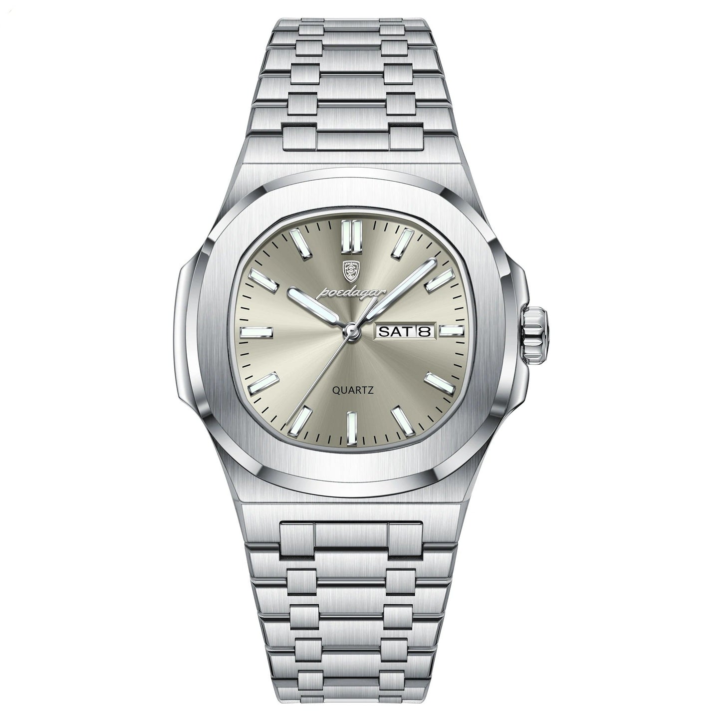 POEDAGAR™ | Square Stainless Steel Quartz Watch